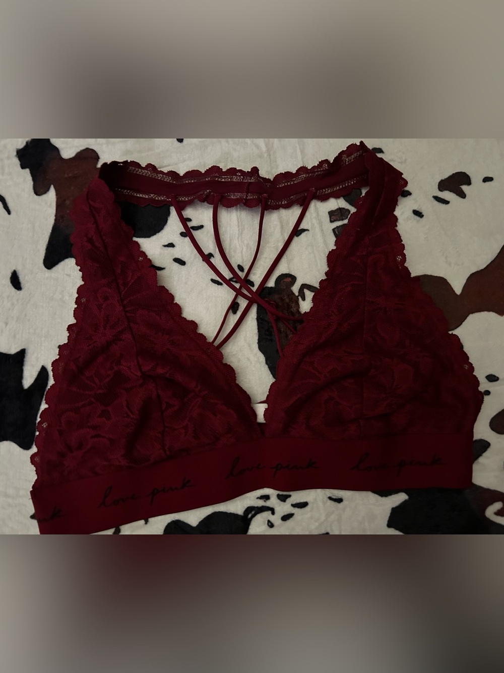 ❤️ PINK Victoria's Secret Lace Crisscross Bralette Size M ❤️